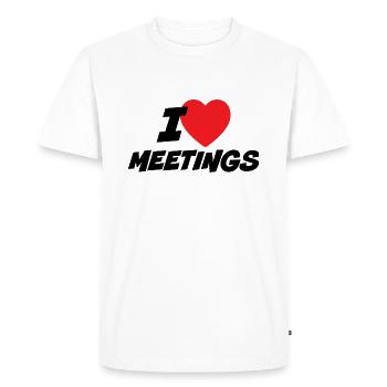 I Love Meetings - Men's Premium Organic T-Shirt - white - Front - Nico (187cm)