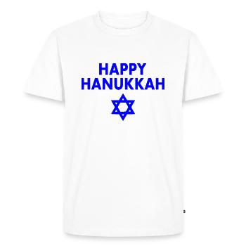 HAPPY HANUKKAH - T-shirt Premium bio Homme - blanc - Devant - Nico (187cm)
