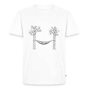 Hamac sourire noir - T-shirt Premium bio Homme - blanc - Devant - Nico (187cm)