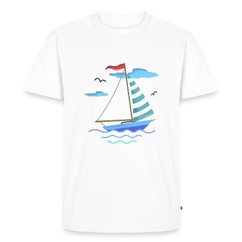 VOILIER BATEAU BATEAU MER MARITIM IDÉE CADEAU - T-shirt Premium bio Homme - blanc - Devant - Nico (187cm)