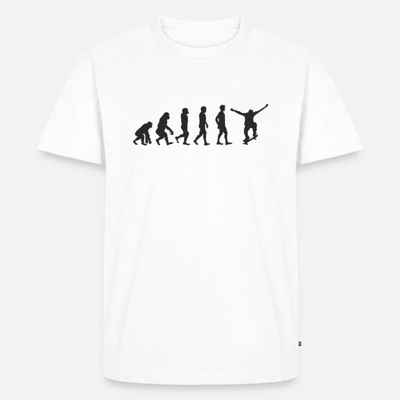 Evolution Skater - Männer Premium Bio T-Shirt - Weiß