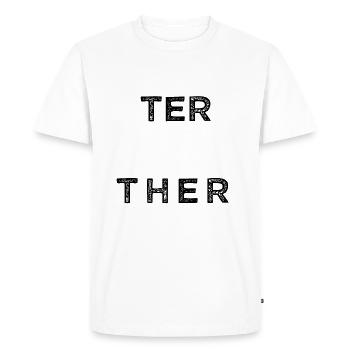 Duo de frères et sœurs «Mieux ensemble», partie 2 - T-shirt Premium bio Homme - blanc - Devant - Nico (187cm)
