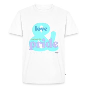 Pride Iceblue - Men's Premium Organic T-Shirt - white - Front - Nico (187cm)