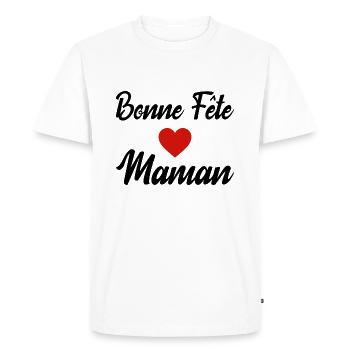 Bonne Fête Maman | fête des mères - T-shirt Premium bio Homme - blanc - Devant - Nico (187cm)