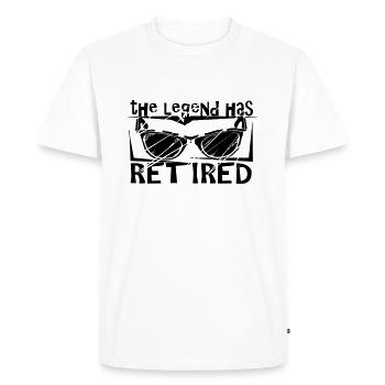 La légende a pris sa retraite - T-shirt Premium bio Homme - blanc - Devant - Nico (187cm)