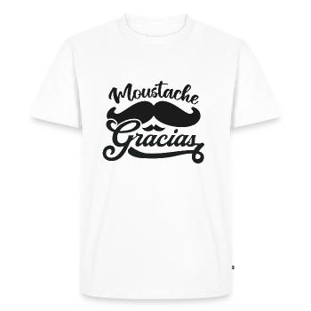 Moustache Gracias humour - T-shirt Premium bio Homme - blanc - Devant - Nico (187cm)