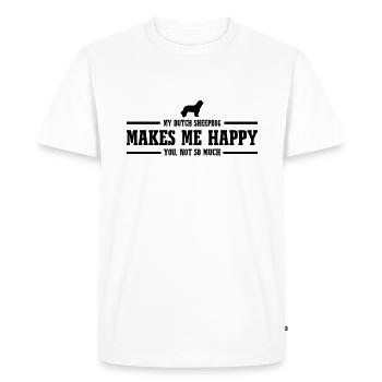 Chien de berger hollandais me rend heureux chien disant Wilsigns - T-shirt Premium bio Homme - blanc - Devant - Nico (187cm)