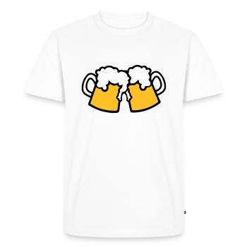 Bière - T-shirt Premium bio Homme - blanc - Devant - Nico (187cm)