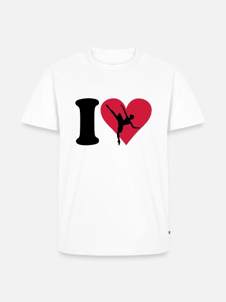 I love Ballett - Männer Premium Bio T-Shirt - Weiß