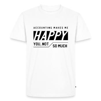 Accounting Makes me Happy - Accountant Funny Gift - Men's Premium Organic T-Shirt - white - Front - Nico (187cm)