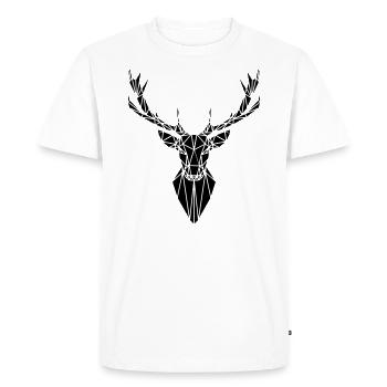 Hirsch - Men's Premium Organic T-Shirt - white - Front - Nico (187cm)