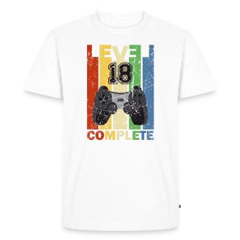 Niveau 18 Complete 18 ans 18 ans 18 ans 2003 - T-shirt Premium bio Homme - blanc - Devant - Nico (187cm)