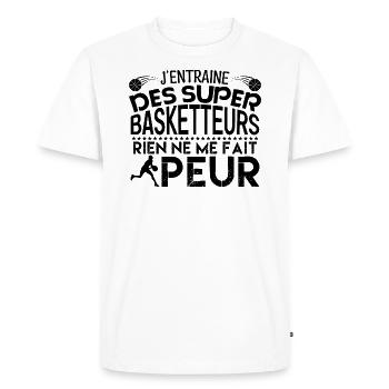 Basketball coach Cadeau coach Basketball - T-shirt Premium bio Homme - blanc - Devant - Nico (187cm)