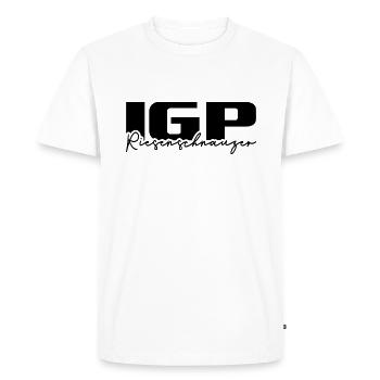 IGP RIESENSCHNAUZER Wilsign's dog sport - Men's Premium Organic T-Shirt - white - Front - Nico (187cm)