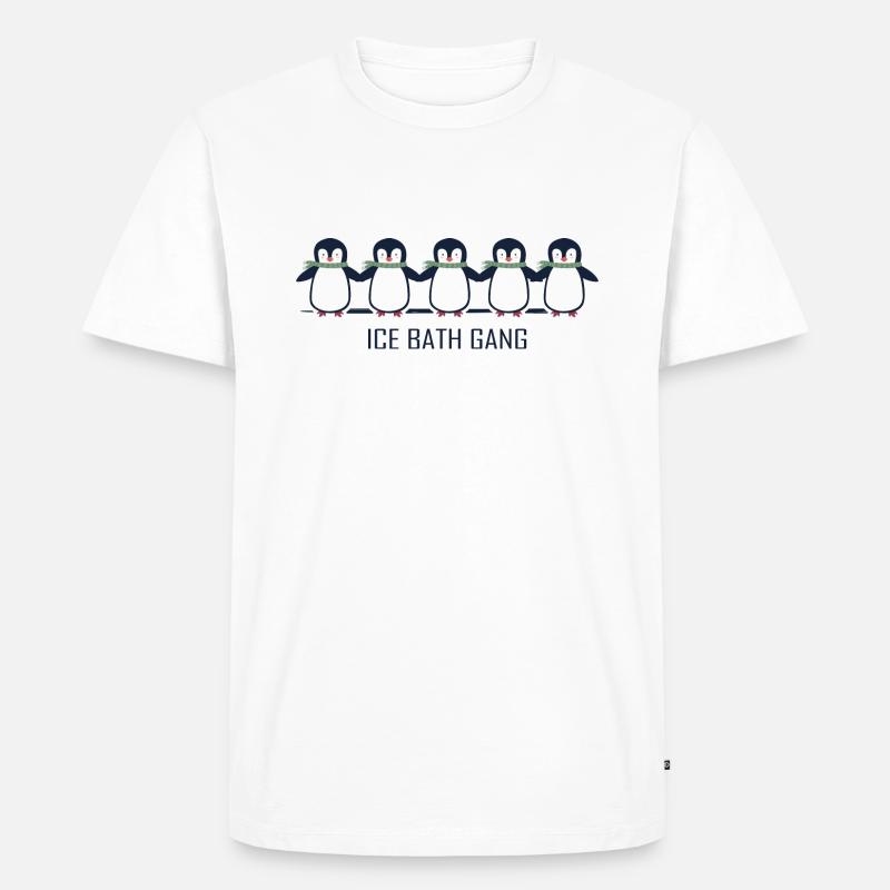 eisbader winterbader pinguin eisbaden - Männer Premium Bio T-Shirt - Weiß