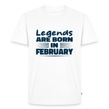 Legends are born in February - Men's Premium Organic T-Shirt - white - Front - Nico (187cm)