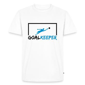 goalkeeper cool goalie keeper goalkeeper holding - Men's Premium Organic T-Shirt - white - Front - Nico (187cm)