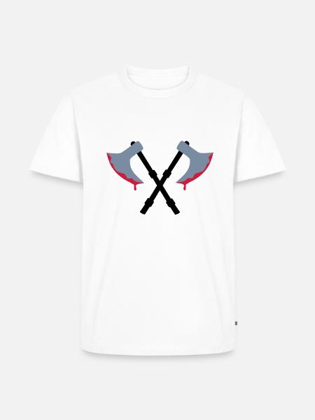 Axt - Blut - Männer Premium Bio T-Shirt - Weiß