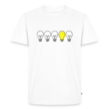 5 ampoules - lumière allumée - T-shirt Premium bio Homme - blanc - Devant - Nico (187cm)