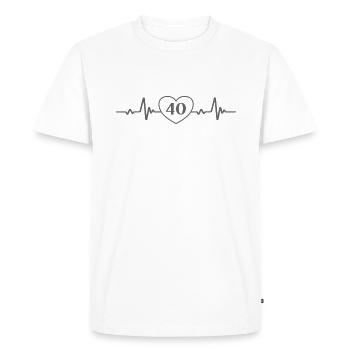 40e anniversaire Quarante 40 ans Fête d’anniversaire - T-shirt Premium bio Homme - blanc - Devant - Nico (187cm)