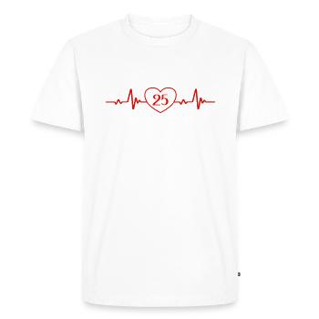 25th Birthday Heart 25 - Men's Premium Organic T-Shirt - white - Front - Nico (187cm)