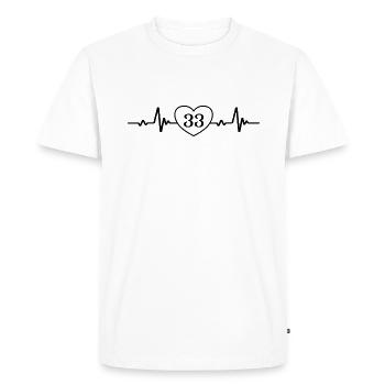 33rd Birthday Heart 33 - Men's Premium Organic T-Shirt - white - Front - Nico (187cm)
