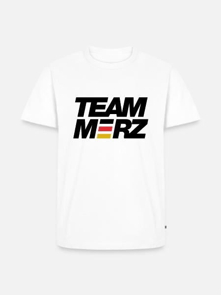 Team Merz - Kanzler - Männer Premium Bio T-Shirt - Weiß