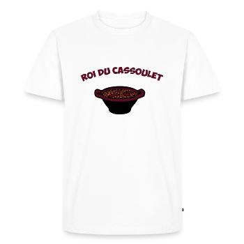 roi du cassoulet plat du Languedoc Carcasonn e - T-shirt Premium bio Homme - blanc - Devant - Nico (187cm)
