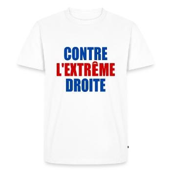 contre l'extreme droite - T-shirt Premium bio Homme - blanc - Devant - Nico (187cm)