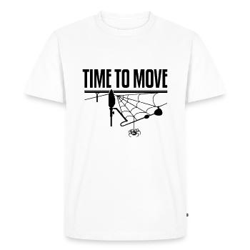 TIME TO MOVE - Men's Premium Organic T-Shirt - white - Front - Nico (187cm)