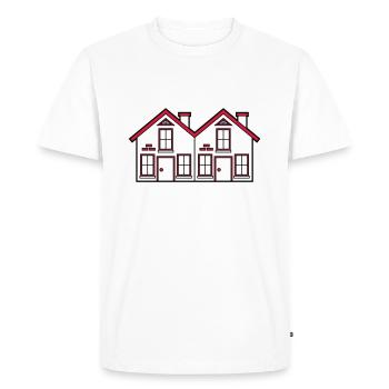 Semi-detached 2 houses neighborhood neighbors pret - Men's Premium Organic T-Shirt - white - Front - Nico (187cm)