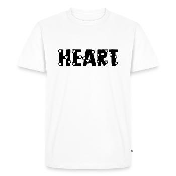 Cœur - T-shirt Premium bio Homme - blanc - Devant - Nico (187cm)