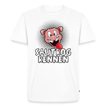 Sautro cadeau de dessin animé de cochon de race Sautrog - T-shirt Premium bio Homme - blanc - Devant - Nico (187cm)