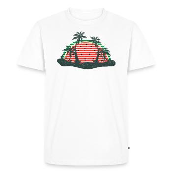 Coucher de soleil d’été de pastèque - T-shirt Premium bio Homme - blanc - Devant - Nico (187cm)