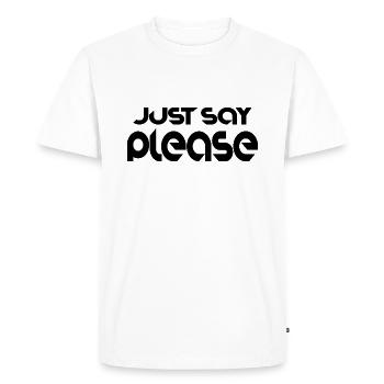 Saying text slogan cool - Men's Premium Organic T-Shirt - white - Front - Nico (187cm)