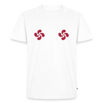 Croix Basques - T-shirt Premium bio Homme - blanc - Devant - Nico (187cm)