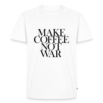 Make coffee not War - Men's Premium Organic T-Shirt - white - Front - Nico (187cm)