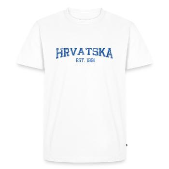 HRVATSKA-1991-blue.png - T-shirt Premium bio Homme - blanc - Devant - Nico (187cm)