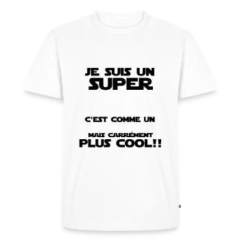 c'est comme un super-héros(grand frère)nouveau - T-shirt Premium bio Homme - blanc - Devant - Nico (187cm)