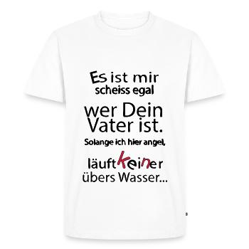 Je n'ai pas putain de soins qui est ton père - T-shirt Premium bio Homme - blanc - Devant - Nico (187cm)