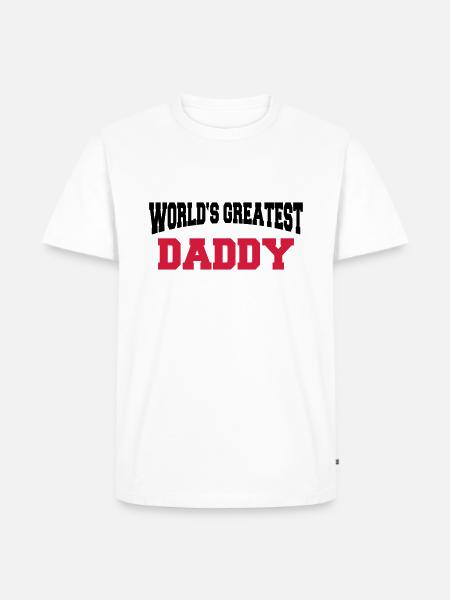World's greatest Daddy - Männer Premium Bio T-Shirt - Weiß