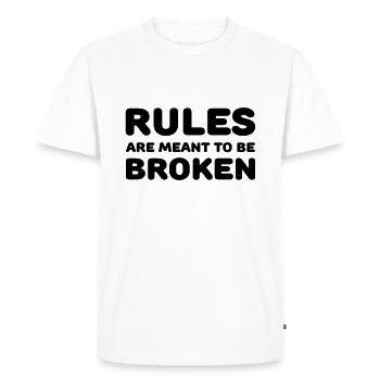 Rules are meant to be broken - T-shirt Premium bio Homme - blanc - Devant - Nico (187cm)