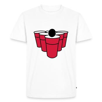 BeerPong - T-shirt Premium bio Homme - blanc - Devant - Nico (187cm)