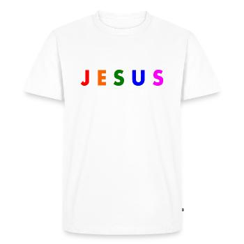 Jesus - T-shirt Premium bio Homme - blanc - Devant - Nico (187cm)