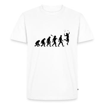 Evolution - Badminton - Sport - Men's Premium Organic T-Shirt - white - Front - Nico (187cm)