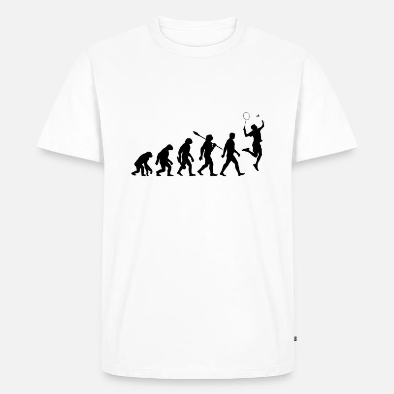 Evolution - Badminton - Sport - Männer Premium Bio T-Shirt - Weiß