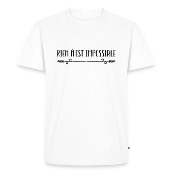 Rien n’est impossible. - T-shirt Premium bio Homme - blanc - Devant - Nico (187cm)
