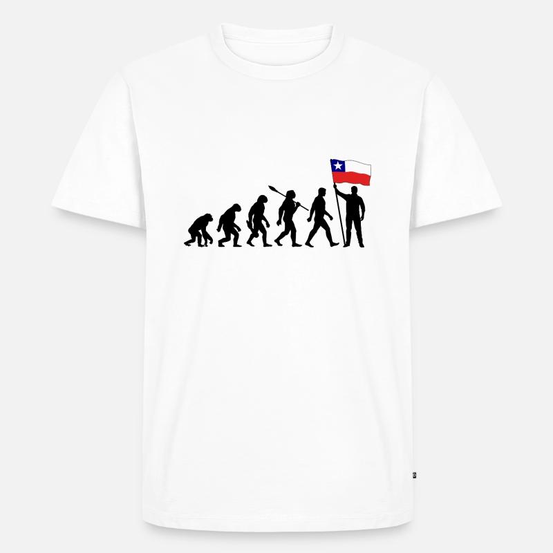 Chile - Evolution - Flagge - Nation - Männer Premium Bio T-Shirt - Weiß