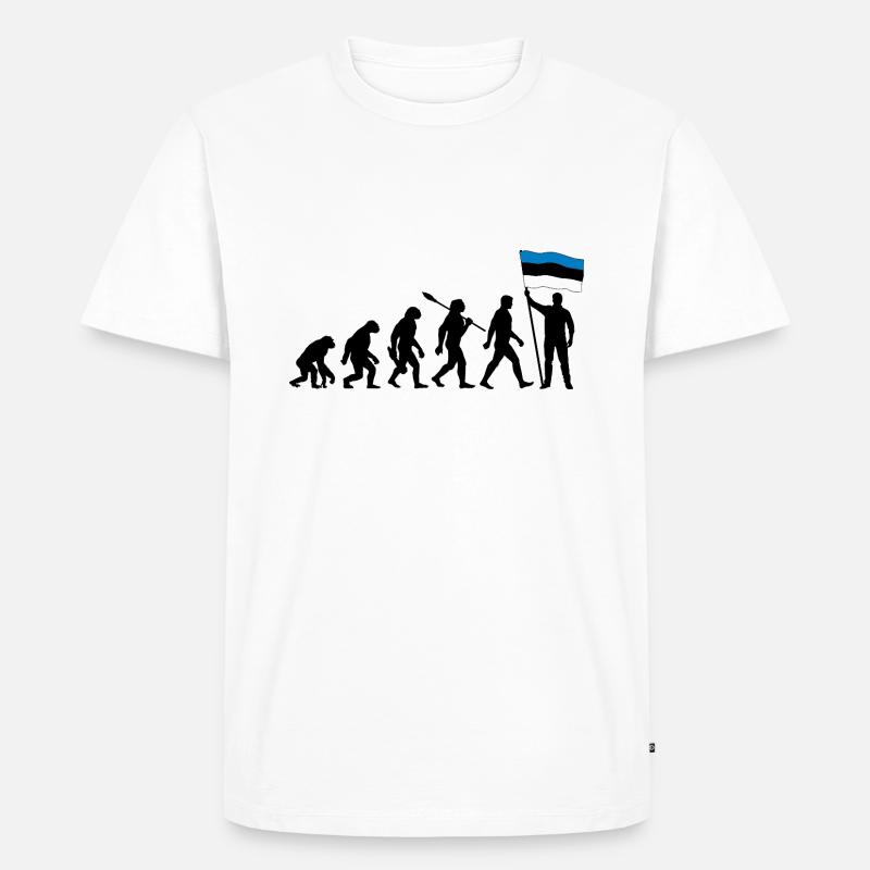 Estland - Evolution - Flagge - Nation - Männer Premium Bio T-Shirt - Weiß