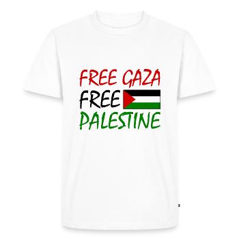 Free gaza Free palestine - T-shirt Premium bio Homme - blanc - Devant - Nico (187cm)